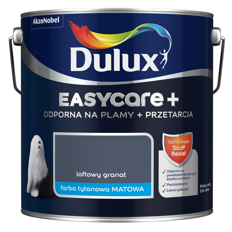 Farba do ścian i sufitów lateksowa Dulux EasyCare Plamy Przetarcia