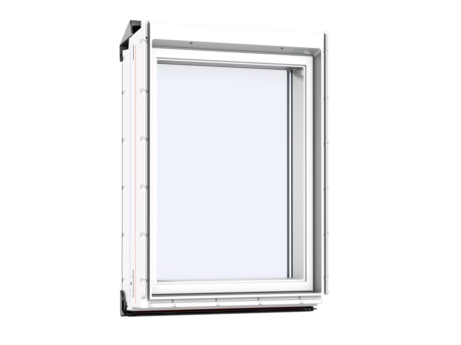 białe okno kolankowe Velux VIU drewniano-poliuretanowe