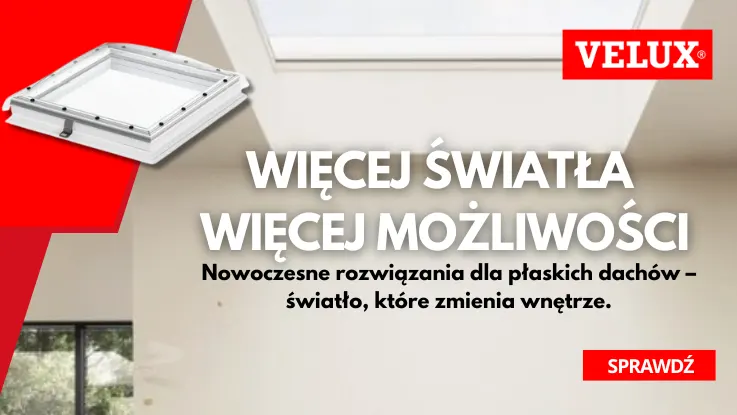 lipiec VELUX okno do płaskiego dachu