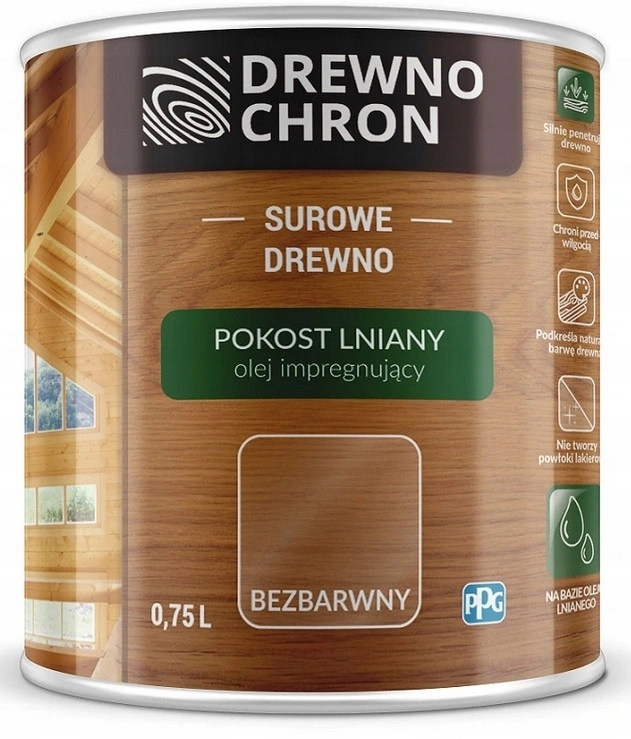 Olej impregnujący do drewna DREWNOCHRON POKOST LNIANY 0,75l