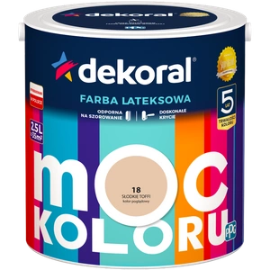 Farba do ścian i sufitów lateksowa DEKORAL MOC KOLORU Słodkie Toffi nr 18 mat 2,5l