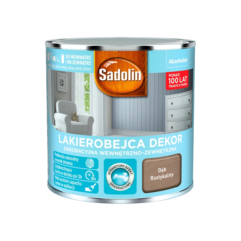 Lakierobejca do drewna SADOLIN DEKOR Dąb Rustykalny 0,25l