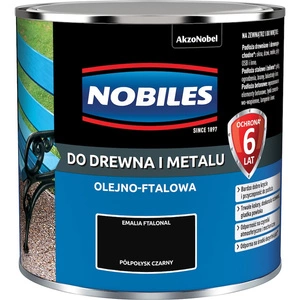 Farba do drewna i metalu olejno- ftalowa NOBILES FTALONAL Czarny półpołysk 0,25l