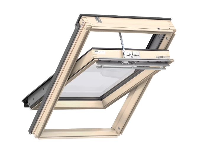 Okno dachowe Velux GLL FK06 106121 RAL 7043 66x118 3-szybowe drewniane