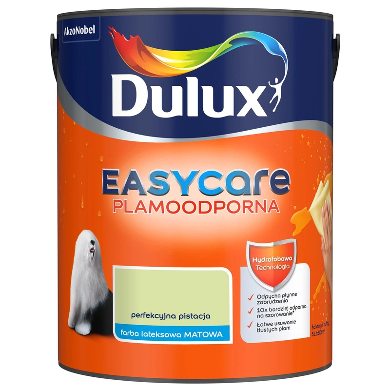 Farba do ścian i sufitów lateksowa Dulux EasyCare Perfekcyjna pistacja mat 5L