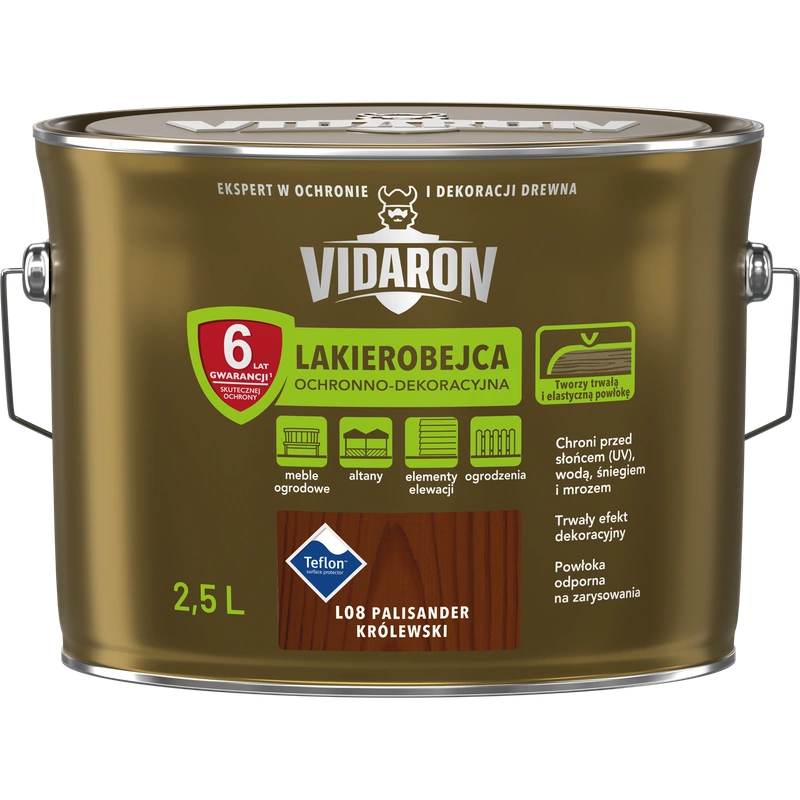 Lakierobejca do drewna VIDARON palisander królewski L08 połysk 2,5l