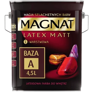 Farba do ścian i sufitów lateksowa MAGNAT Latex Matt baza A mat 4,5l