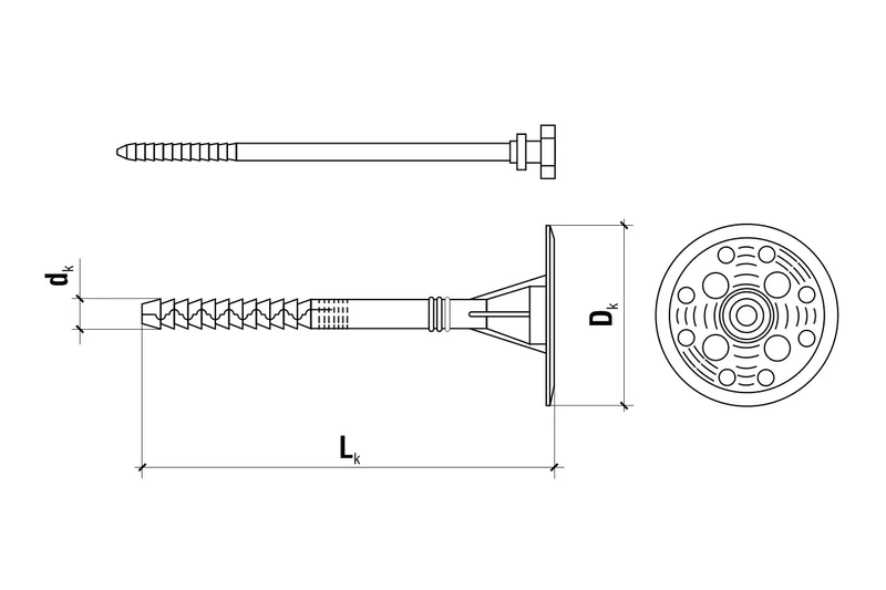Kołek do mocowania izolacji trzpień tworzywowy z długą strefą rozpierania WKRĘT-MET LFN 10x300mm - 100 szt.