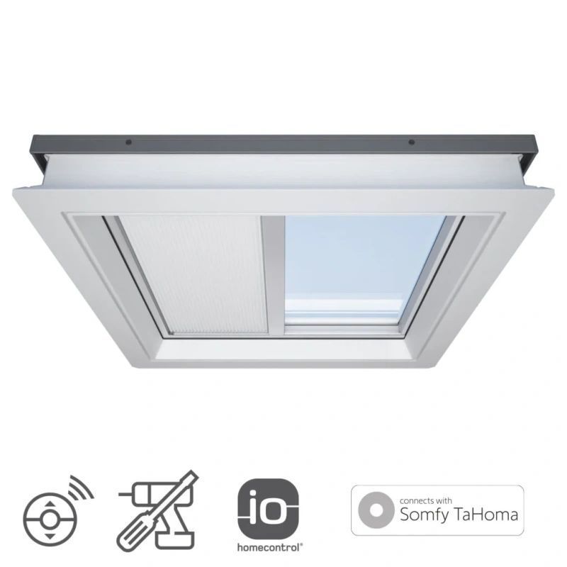 Roleta do okna do dachu płaskiego ROOFLITE+ FSA 1045 biały 60x60 solarna