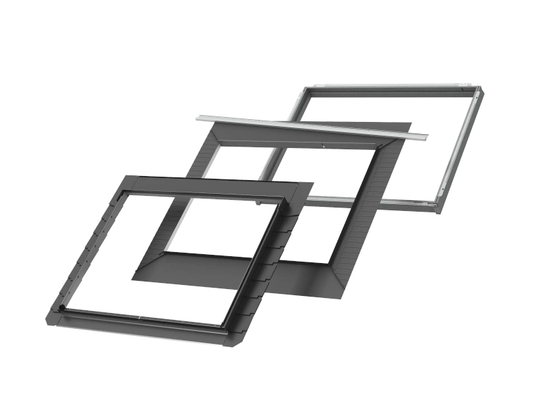 Kołnierz do okna dachowego Velux EDLS FPK06 2000 RAL 7043 94x118 do płaskich pokryć dachowych