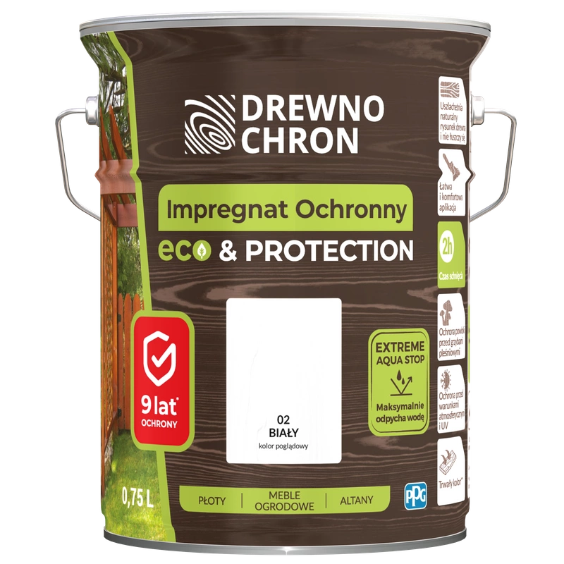Impregnat do drewna DREWNOCHRON IMPREGNAT OCHRONNY ECO&PROTECTION biały 4,5l
