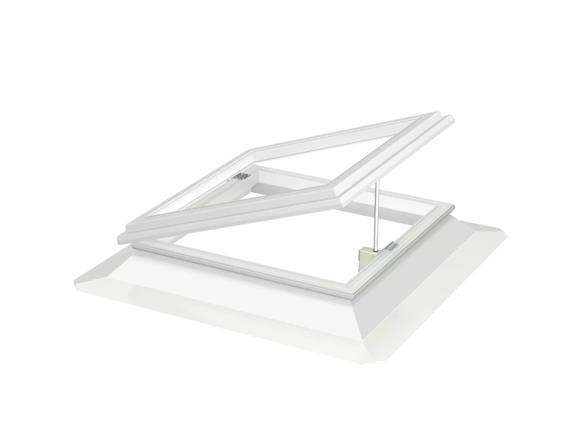 Okno do dachu płaskiego Velux CVJ 120120 0210 120x120 otwierane elektryczne podstawa 15 cm