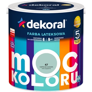 Farba do ścian i sufitów lateksowa DEKORAL MOC KOLORU Subtelna Szałwia nr 47 mat 2,5l