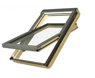 Okno dachowe Fakro FTP R1 RAL 7022 78x98 2-szybowe drewniane akustyczne