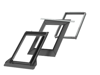 Kołnierz z BDX do okna dachowego Velux EDT PK04 2000 RAL 7043 94x98 do dachówki płaskiej