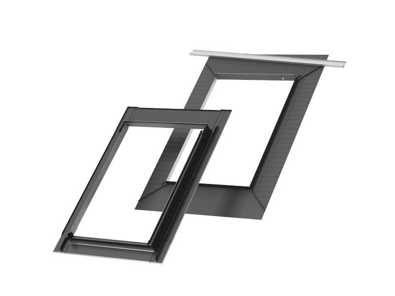 Kołnierz z BFX do okna dachowego Velux EDS FK08 1000 RAL 7043 66x140 do pokryć płaskich