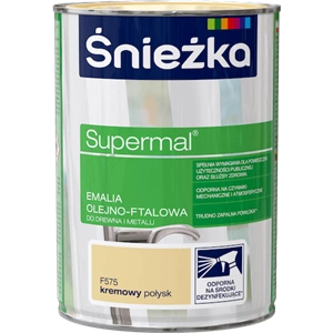 Farba do drewna i metalu olejno-ftalowa ŚNIEŻKA Supermal kremowy F575 połysk 0,8l