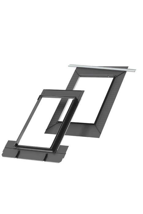 Kołnierz z BFX do okna dachowego Velux EDQ PK10 1000L RAL 7043 94x160 do blachy na rąbek