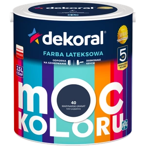 Farba do ścian i sufitów lateksowa DEKORAL MOC KOLORU Marynarski Granat nr 40 mat 2,5l