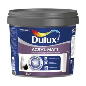 Farba do ścian i sufitów lateksowa Dulux ACRYL MATT biała mat 3L