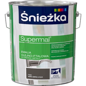 Farba do drewna i metalu olejno-ftalowa ŚNIEŻKA Supermal szary jasny F566 połysk 10l