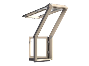 Balkon dachowy Velux GEL M08 3065 3-szybowy drewniany góra