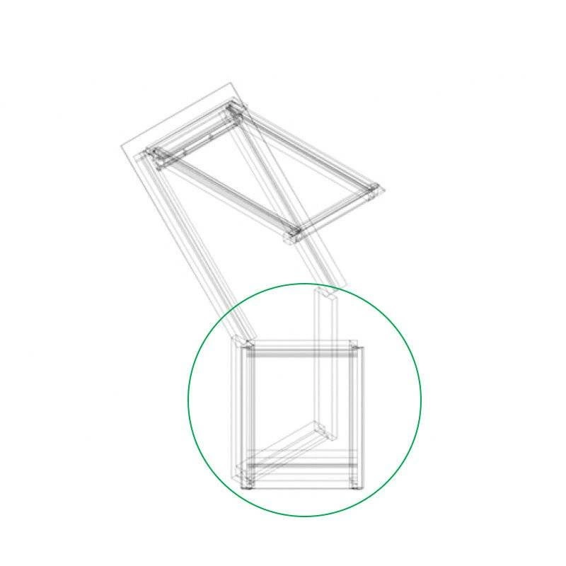 Balkon dachowy VeluxVEA M35 3065 78x109 3-szybowe drewniane dół