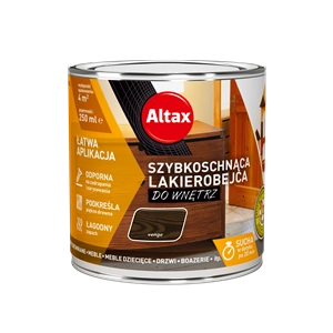 Lakierobejca do drewna ALTAX szybkoschnąca do wnętrz venge połysk 0,25l
