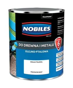 Farba do drewna i metalu olejno- ftalowa NOBILES FTALONAL Biały półpołysk 0,7l