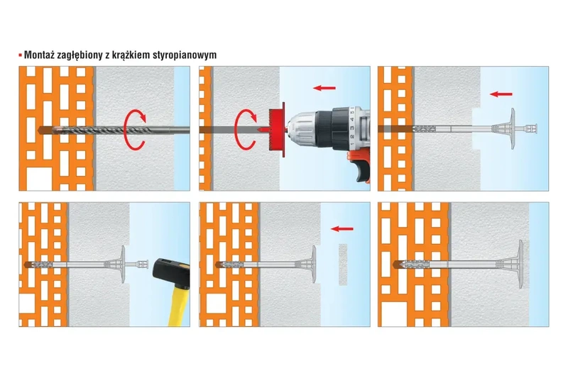 Kołek do mocowania izolacji trzpień metalowy z krótką strefą rozpierania WKRĘT-MET LMX 10x180mm - 200 szt.