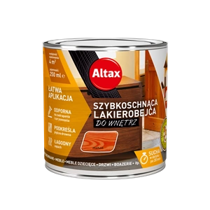 Lakierobejca do drewna ALTAX szybkoschnąca do wnętrz mahoń połysk 0,25l