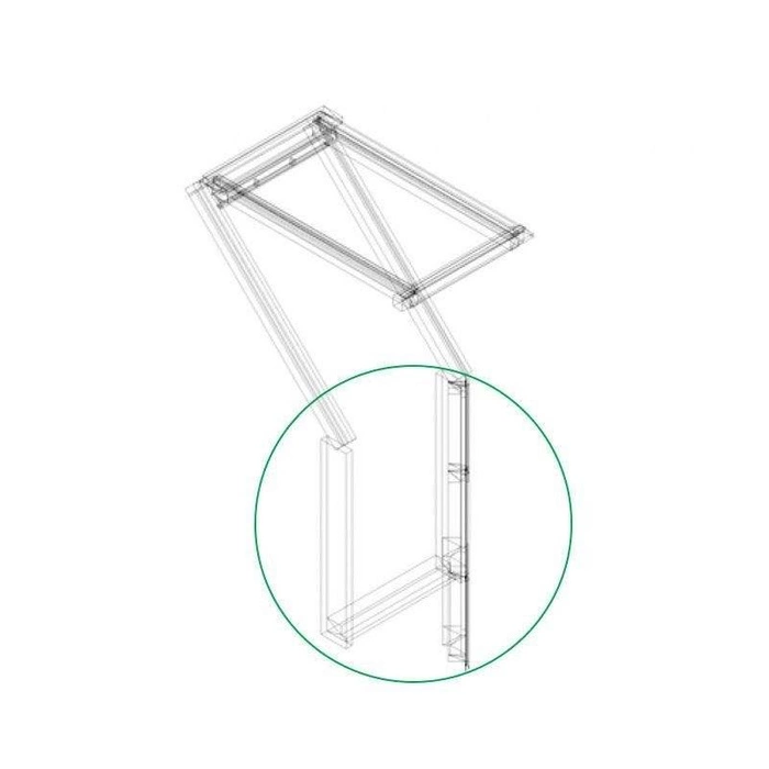 Balkon dachowy Velux VEC M35 2065 78x109 3-szybowe drewniane dół