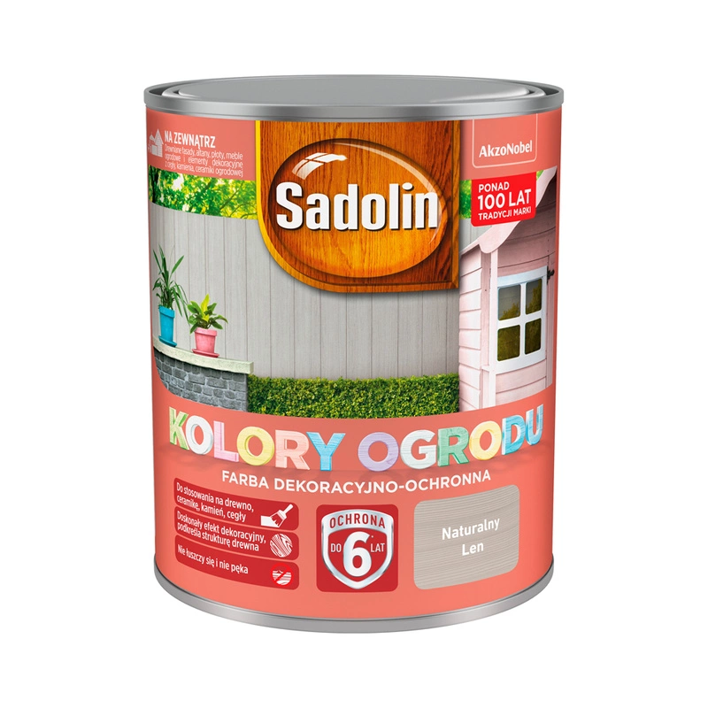 Farba dekoracyjno- ochronna do drewna SADOLIN KOLORY OGRODU Naturalny Len 0,7l