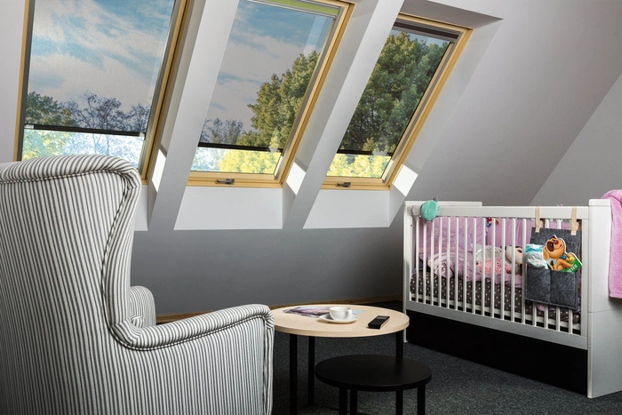 Markiza zewnętrzna do okna dachowego Fakro AMZ SOL/089 RAL 7022 114x78 solarna