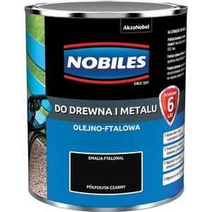 Farba do drewna i metalu olejno- ftalowa NOBILES FTALONAL Czarny półpołysk 0,7l