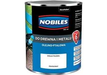 Farba do drewna i metalu olejno- ftalowa NOBILES FTALONAL Biały połysk 0,7l
