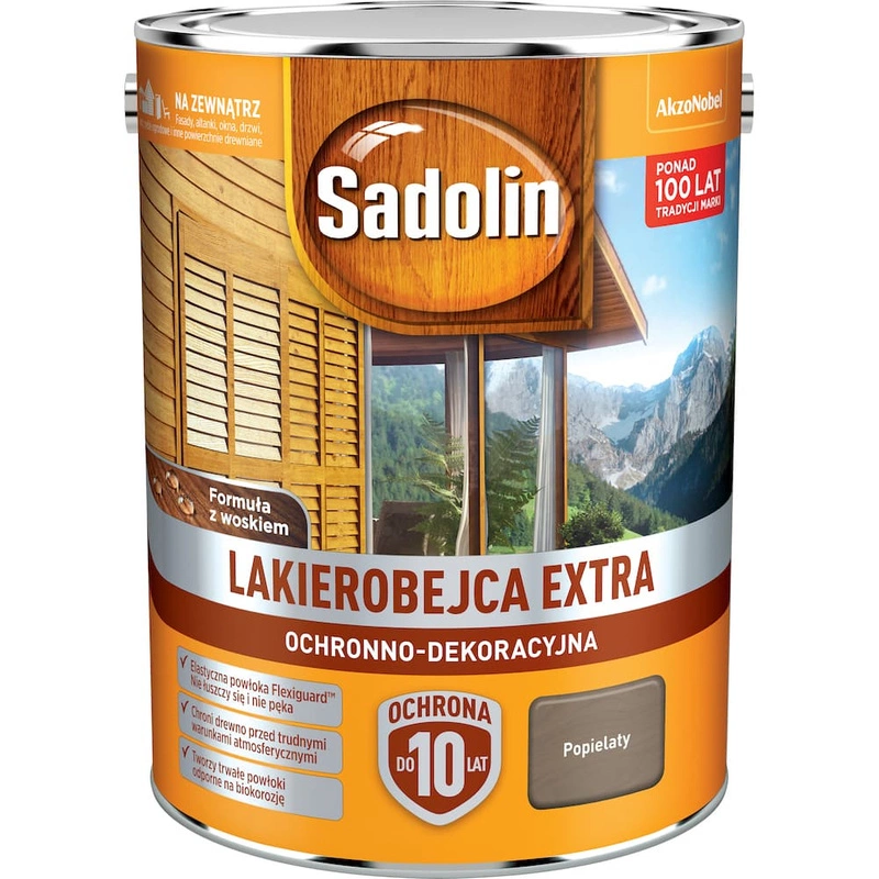 Lakierobejca do drewna SADOLIN EXTRA Popielaty 5l