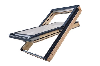 Okno dachowe Fakro FTP-V U41 APMX RAL 7016 55x98 3-szybowe drewniane
