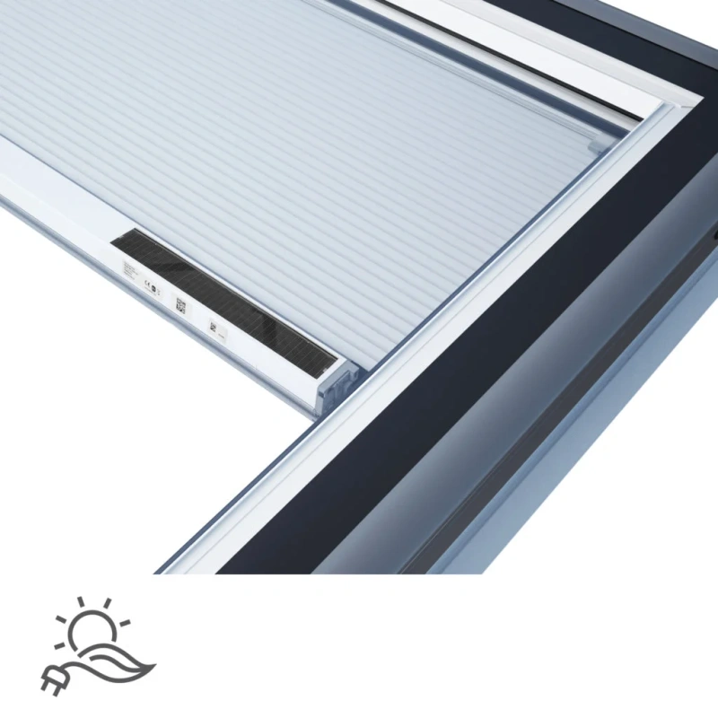 Roleta do okna do dachu płaskiego ROOFLITE+ FSA 1045 biały 90x120 solarna