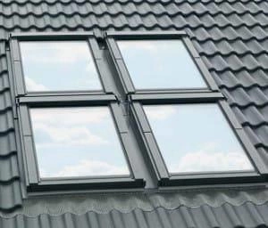 Kołnierz do okna dachowego Fakro KZV-2-FT RAL 7022 114x118 kombi moduł środkowy do dachówek płaskich