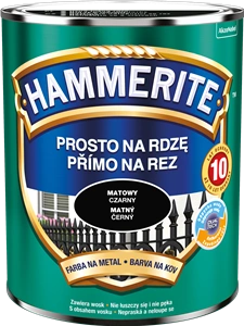 Farba do metalu HAMMERITE Prosto Na Rdzę mat Czarny 0,7l