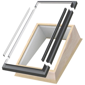 Kołnierz do zmiany kąta nachylenia Fakro EFS RAL 7022 25 114x118 do pokryć płaskich