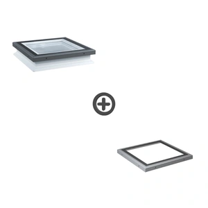 Zestaw okno do dachu płaskiego nieotwierane z modułem szklanym Rooflite+ FRF + FGT 3-szybowe 120x120