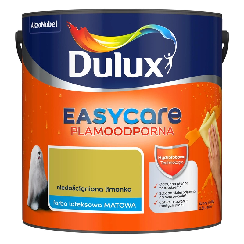 Farba do ścian i sufitów lateksowa Dulux EasyCare Niedościgniona limonka 2.5L