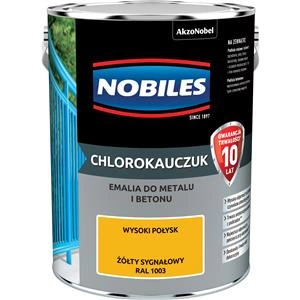 Farba do metalu i betonu NOBILES CHLOROKAUCZUK RAL 1003 połysk 5l