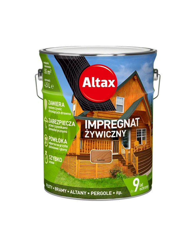 Impregnat do drewna ALTAX żywiczny kasztan mat 4,5l