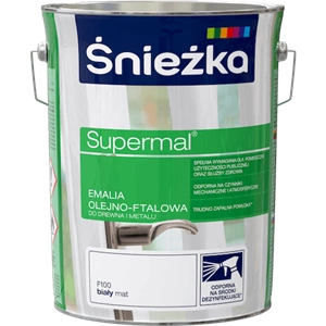 Farba do drewna i metalu olejno-ftalowa ŚNIEŻKA Supermal biały F100 mat 5l