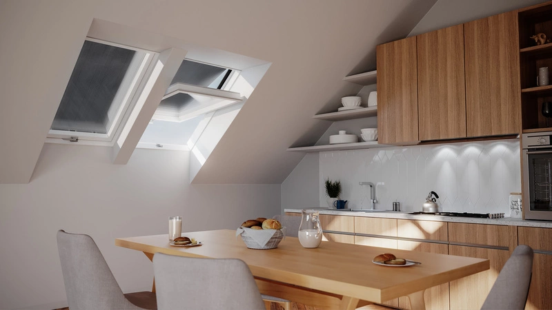 Zestaw okno dachowe MAGNETIC NEO APY M6A B1500 + kołnierz TFX falisty 3-szybowe RAL 7043 78x118