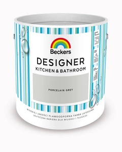 Farba do kuchni i łazienki lateksowa BECKERS Designer Kitchen&Bathroom Porcelain Grey mat 2,5l