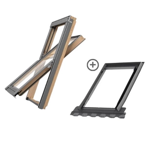 Okno dachowe ROOFLITE+ Slim Pine DPY F6A B900 66x118 + kołnierz płaski zestaw